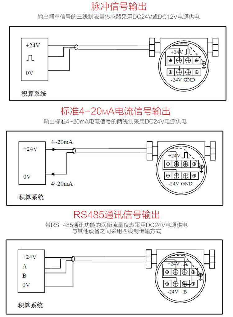 蒸汽流量计接线图