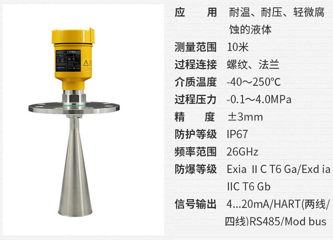 硫酸雷达液位计RD705技术参数表图