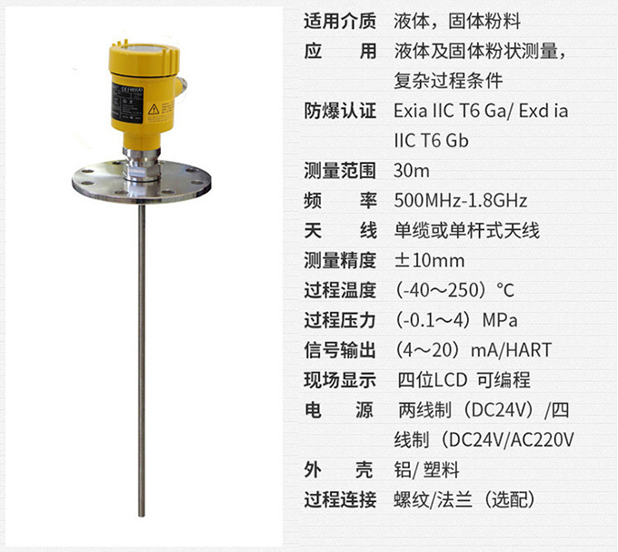 雷达液位变送器RD710技术参数表图