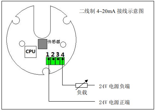 防爆腰轮流量计二线制接线图